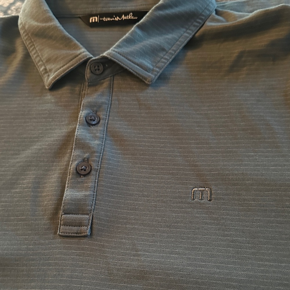 Travis Mathew Men's Dark Teal Polo Shirt